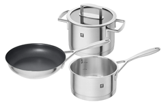 ZWILLING Vitality Kochtopf-Set mit Pfanne (3-teilig, 1 Deckel, Induktionsgeeignet, Edelstahl, Silber) für 80,37€ (Vergleich: 99,95€)