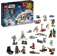 LEGO 75366 Star Wars Adventskalender 2023, Weihnachtskalender mit 24 Geschenken, darunter 9 Figuren, 10 Fahrzeug-Spielzeuge und 5 Mini-Modelle für 25,49€