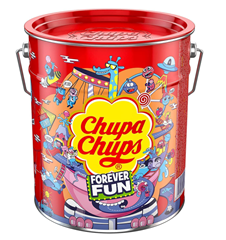 Chupa Chups Best of Lollipop-Eimer, 150 Lutscher in der Aufbewahrungsdose für 16,79€ im Sparabo (Vergleich: 25,97€)