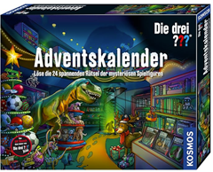 Die drei ??? Adventskalender von KOSMOS 632182, Löse die 24 spannenden Rätsel der mysteriösen Spielfiguren für 12,62€