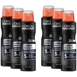 6er Pack L’Oréal Men Expert 5-in-1 Deo, Carbon Protect (6 x 150ml) für 9,55€ (VG: 14,70€)