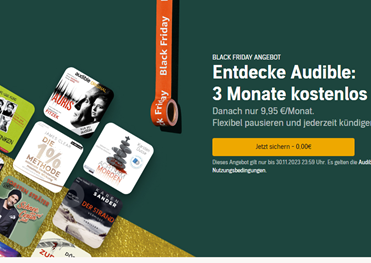 [für ausgewählte Amazon Kunden] 3 Monate Audible gratis testen (auch für abgelaufene Abos möglich)