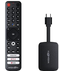 waipu.tv 4K Stick + 12 Monate Perfect Plus | TV-Kombi | Fernsehen über WLAN | Fernbedienung mit Schnellwahltasten (mit TV-Steuerungstasten) | HDMI | 4K | HDR für 99,50€