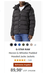 G-STAR RAW Herren G-Whistler Padded Hooded Jacke Jackets ab 89,98€