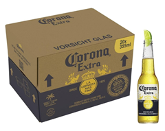 Corona Extra Premium Lager Flaschenbier, MEHRWEG im Karton, Internationales Lager Bier, 20er Karton (20 x 0.355 l) für 16,99€