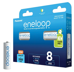 [Prime] 8er Pack Panasonic Eneloop AA Mignon (Ni-MH, 2000mAh, 2100 Ladezyklen) für 14,45€ (Vergleich: 28,86€)