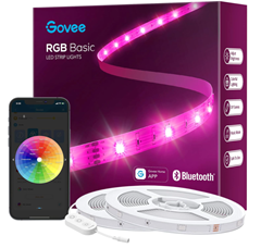 Govee LED Strip 30m (Bluetooth RGB, App-Steuerung, Farbwechsel, Musik Sync, 64 Szenenmodus) für 19,99€