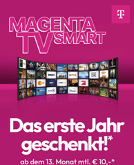 12 Monate Magenta TV geschenkt (bei 24 Monate Laufzeit–ab dem 13. Monat 10€/Monat)