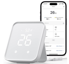 SwitchBot Hub 2, WLAN Thermometer Hygrometer, Smart IR Fernbedienung, Klimaanlagensteuerung, verbindet SwitchBot mit WLAN für 51,99€