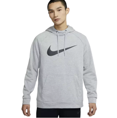 Nike Hoodie Dri-FIT Training Swoosh hellgrau/schwarz (M–XL) für 19,99€