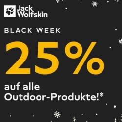 Jack Wolfskin: Black Week mit 25% Extra-Rabatt auf alle Outdoor Artikel – auch auf den Sale