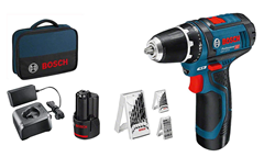 Bosch Professional 12V System Akkuschrauber GSR 12V-15 (inkl. 2×2,0 Akku + Ladegerät, 39tlg.-Zubehör-Set, in Tasche) für 96,99€ (Vergleich: 130,10€)