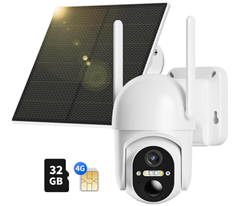 Ebitcam 4G LTE Überwachungskamera Außen (SIM Karte & SD Karte, Solar PTZ IP Kamera Outdoor, Farb-Nachtsicht, 355°/100° Schwenkbar, PIR Erkennung, 2-Wege-Audio, IP66) für 73,99€