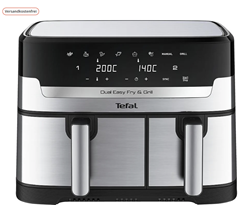TEFAL EY905D Dual Easy Fry & Grill Heißluftfritteuse 2700 Watt Edelstahl/Schwarz für 164,99€ (VG: 220€)