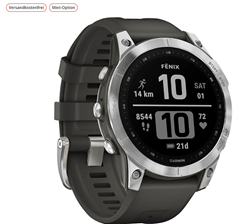 [Top- neuer Bestpreis] GARMIN Fenix 7 Smartwatch Edelstahl Silikon, 127-210 mm für 379€