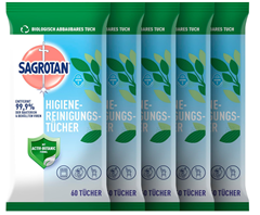 [Prime Spar Abo] Sagrotan Hygienereinigungstücher (5 x 60 Feuchttücher) für 12,76€ (Vergleich: 19,75€)