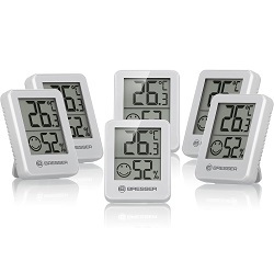 6er Pack Bresser Digitales Raumthermometer zur Kontrolle von Temperatur und Luftfeuchtigkeit für 19,99€ (Vergleich: 37,99€)