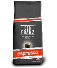 [Prime] DER-FRANZ Kaffee Espresso (Intensität 5/5, Arabica und Robusta, ganze Kaffeebohnen, 1000 g) für 7,69€ (statt 13,92€)