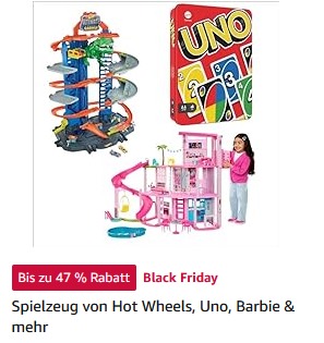 Amazon: Spielzeug von Hot Wheels, Uno, Barbie & mehr zu sehr guten Preisen