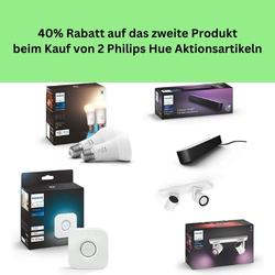 Amazon: 40% Rabatt auf das günstigere Produkt beim Kauf von 2 Philips Hue Aktionsartikeln
