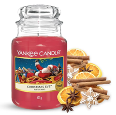 [Prime Spar Abo] Yankee Candle Duftkerze Christmas Eve (Brenndauer bis zu 150 Stunden, 623g) für 17,99€ (Vergleich: 26,99€)