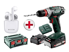 Metabo Akku Bohrschrauber BS 18V Q 2x 2,0 Ah Li-Ion Akkus + Bluetooth Kopfhörer für 109,99€ (Vergleich: 144,98€)