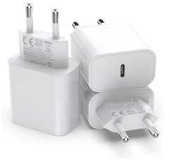 3er Pack 25W USB C Apple Ladegerät (ohne Ladekabel) für 7,91€