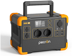 PECRON Powerstation E600LFP (LiFePo4 Batterie, Solar, 1200W/614Wh Stromspeicher, AC/DC/USB-C 100W) für 399€