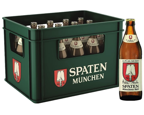 SPATEN Münchner Hell Flaschenbier, MEHRWEG im Kasten, Helles Bier aus München (20 x 0.5 l) für 11,89€