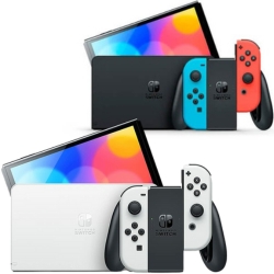Nintendo Switch OLED in Weiß oder Neon Rot/-Blau für je 296,10€ (VG: 314,99€)