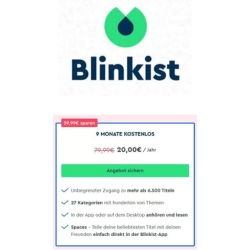 Blinkist: Jahresmitgliedschaft für 20€ (statt: 79,99€) – tausende Bücher in nur je 15 Min. zusammengefasst
