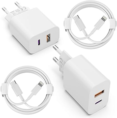 2 mal Apple Mfi zertifizertes Ladestecker mit USB A+C mit Lightning Kabel für 7,99€