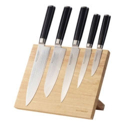 5-teilige Damastmesser Set, inkl. Magnet-Messerblock für 90,94€ (VG: 125,94€) oder 7-teilig für 109€ (VG: 124,90€)