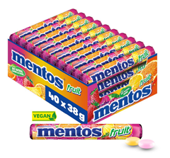 Mentos Fruit Dragees (40 Rollen) für 14,40€ (Vergleich: 26€)