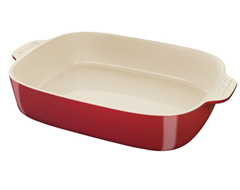 Staub Auflaufform (34 x 26cm, 3,5 Liter, Rot Taupe, Keramik, Ofenfest bis 300°) für 14,99€ (Vergleich: 39,15€)