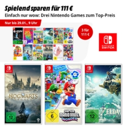 MediaMarkt: 3 Nintendo Switch Spiele für 111€