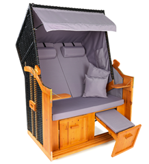 Hoberg Strandkorb 2-Sitzer (120x80x160cm, grau/braun) für 245,25€ (Vergleich: 339€)