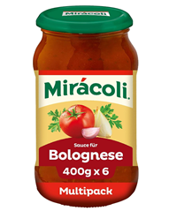 MIRÁCOLI Pasta Sauce für Bolognese, 6 Gläser (6 x 400g) für 10,44€ (Vergleich: 16,74€)