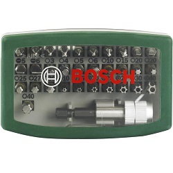 32-teiliges Bosch Schrauberbit-Set (PH-, PZ-, Hex-, T-, TH-, S-Bit) für 9,99€ (Vergleich: 13,34€)