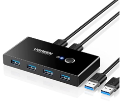 UGREEN USB 3.0 Switcher (2 In 4 Out USB Switch, mit 2 USB A auf A Kabeln) für 23,99€ (statt 39,95€)