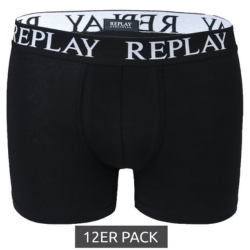 12er Pack REPLAY Herren Retro Boxershorts aus Baumwolle, Schwarz (Gr.. S – XL) für 39,19€ (VG: 52,60€)