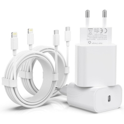 4er Pack 25W MFi zertifizierte Ladegeräte inkl. USB-C auf Lightning Kabel für 8,99€