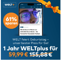 Jahresabo WELTplus für 59,99€ statt 155,88€ (oder 5,99€ statt 12,99€ pro Monat)