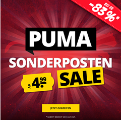 Sportspar: Großer Puma Sonderposten Sale mit Artikeln ab 4,99€