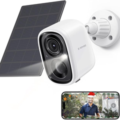 X-SENSE WLAN Überwachungskamera Aussen mit Akku und Solar (5000mAh) mit Bewegungssensor, Farb-Nachtsicht, 2-Wege-Audio, Cloud-Speicher, Spotlights, IP65 wasserdicht für 40,99€