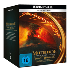 Mittelerde 6-Film Collection – (4K Ultra HD) (+ Blu-ray) (+ Bonus-Disc) Kinoversionen & Extended Versionen für 69,97€ (Vergleich: 99,90€)