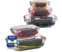 uandu Lock & Fresh 5er Frischhaltedosen mit Deckel für 14,89€ (Vergleich: 20,61€)