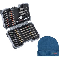 43-teiliges Bosch Professional Schrauberbit Set mit Magnethalter und Bosch Mütze für 19,99€ (Vergleich: 27,31€)