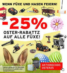 Fuxtec: 25% Rabatt auf das gesamte Sortiment – ausgenommen Ersatzteile