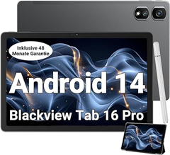 Blackview Tab 16 Pro Tablet Android 14, 16GB RAM + 256GB ROM (1TB TF) Gaming Tablet für 157,99€